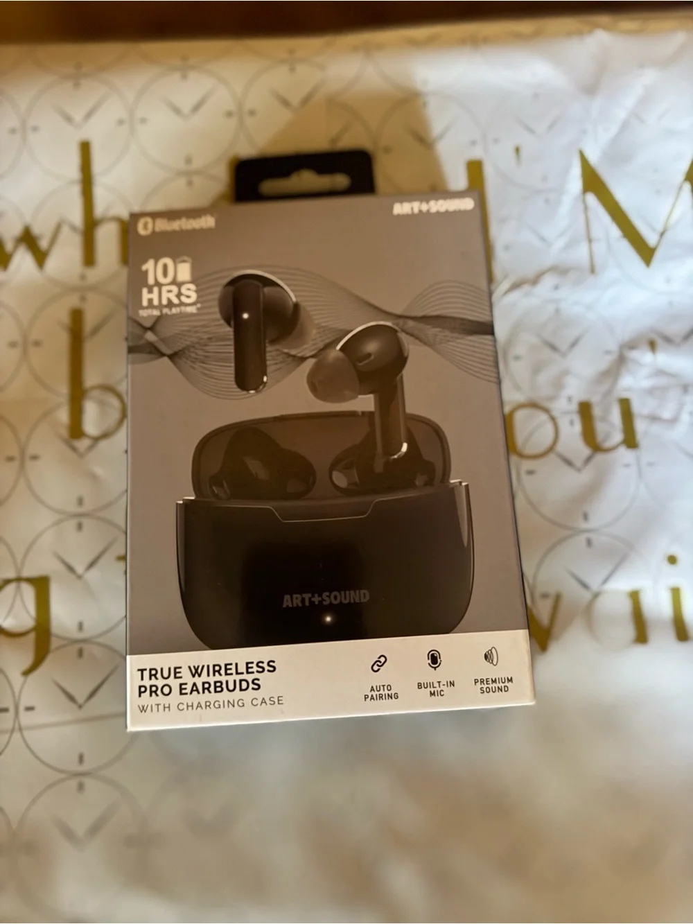 Wireless Bluetooth Earbuds in Black with Charging Case